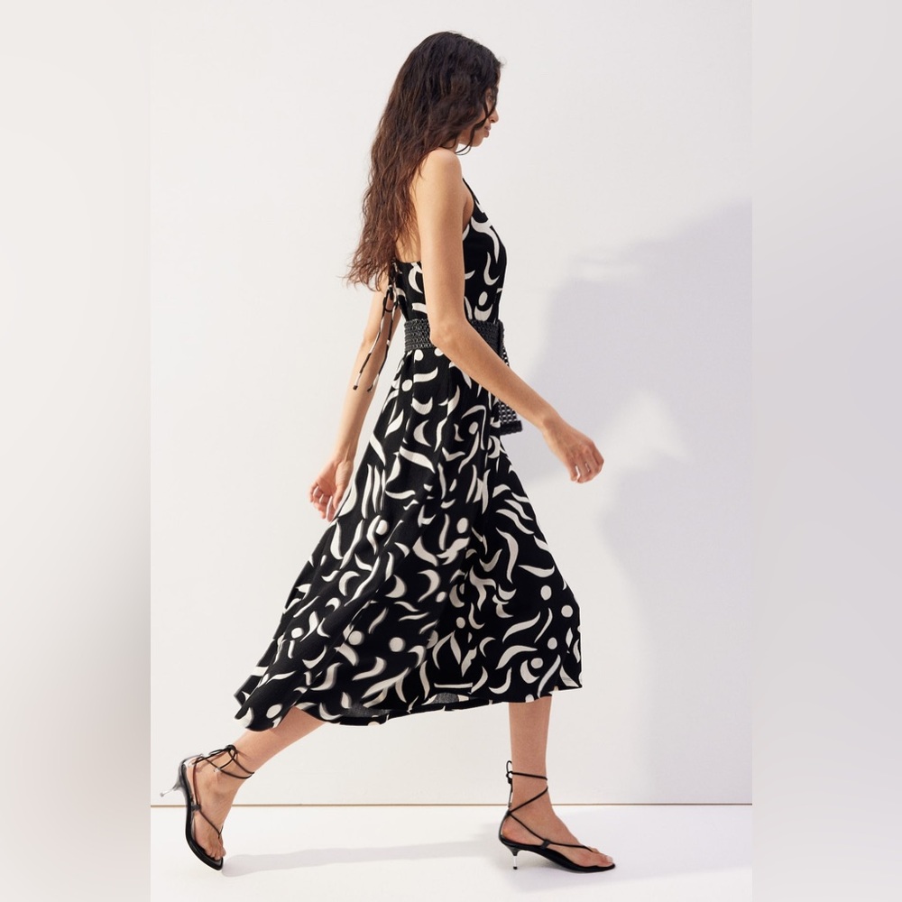 Elegant Black and White Women's Dress